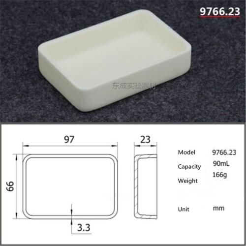 99.5% Square corundum crucible / 90ml 97766.23 / Temperature 1600 degrees / Sintered ceramic crucible