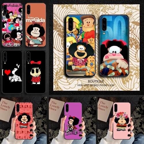 Mafalda Cartoon Phone case For Samsung Galaxy A 3 5 7 8 10 20 21 30 40 50 51 70 71 E S 2016 2018 4G black soft coque silicone