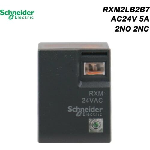Schneider Electric 24VAC 5A Coil Mini Small Relay LED 8 Needles Pin 2NO 2NC RXM2LB2B7 Intermediate Relay Low Power Relay 5A 2C/O