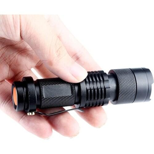 Mini Portable Ultrabright LED Flashlight Torch Violet Flashlight light Torch Lamp with Clip For Outdoor Lighting