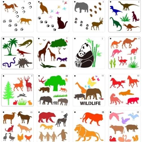 Reusable Wildlife Silhouette Stencil Set Painting Stencil Templates DIY Drawing Stencils Templates for Painting on Wood