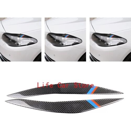 For BMW F10 F18 520li 525 2011-17 Carbon Fiber Headlamp Lampshade Cover