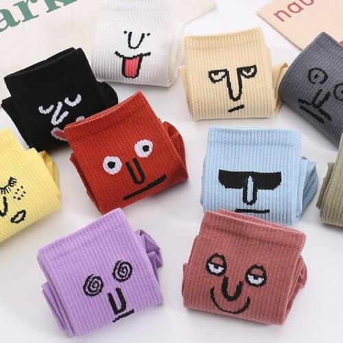 10 Pairs Cartoon Animal Socks Kawaii Cute Meias Divertidas Funny Korean Style Women Fruit Funny Expression Skarpetki Femme