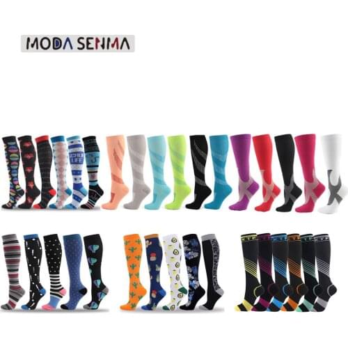 2020 New Compression Stockings Unisex Sport Leg Pressure Nylon Cycling Travel Health Compress Socks Animals Sports Socks Gym
