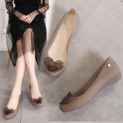 2021 summer new peach heart fashion ladies sandals plastic jelly shoes shallow mouth beach shoes non-slip