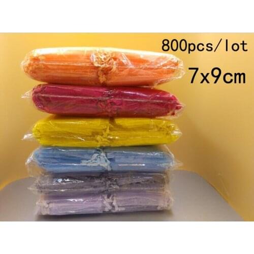 Wholesale 800pcs/lot 7x9cm Organza Bag Small Jewelry Packaging Bags Wedding Party Favors Drawstring Gift Bags jewelry Pouches