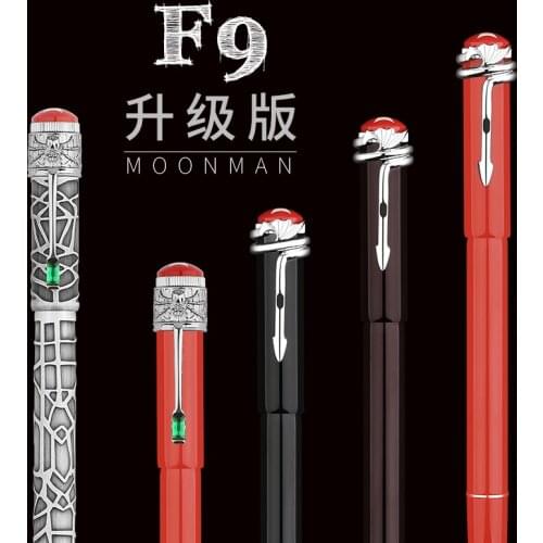 Moonman F9S Metal Fountain Pen Resin Vintage Classic Heritage Snake / Spider Piston Ink Pen Fine Nib 0.5mm Business Gift Pen