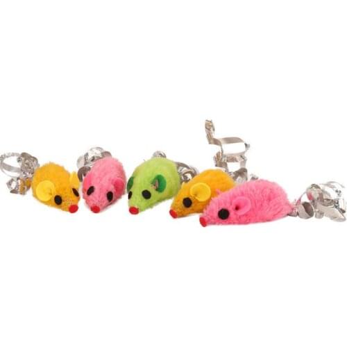 Cat Teaser Toy Mouse Shpae Plush Cat Chewing Interact Playing Trainning Toy with the Sound Cute Rat Interactive Toy for Indoor