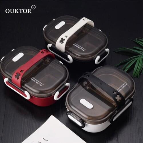 Portable Food Grade 304 Stainless Steel Lunch Box Compartment Bento Box Student Insulated Lunch Box Leakproof Food Containers