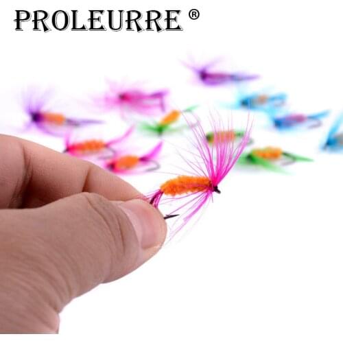 12pcs Fishing Lure Butter fly Insects different Style Salmon Flies Trout Single Dry Fly Fishing Lures Fishing Tackle