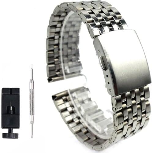 Watch Strap 20mm 22mm Stainless Steel Metal Watchband Replacement Wrist Strap Bracelet Silver Watch Accessories