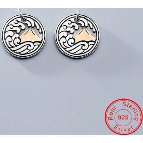 UQBing Luxury Elegant Solid S925 Sterling Silver Frosted Mountain Sea Pendant Charms DIY Hand Made Silver Jewelry Findings