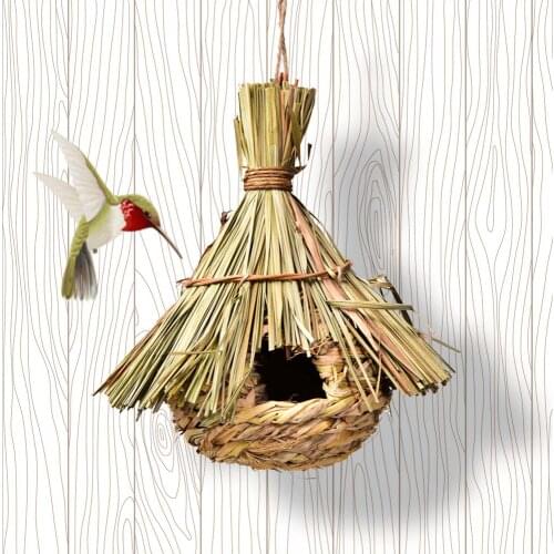 Handmade Bird Nest Straw Pet Pigeon Nest Farm Animals Bird House Parrot Nest Cages Rat Hamster Bird Breeding Nest Winter Warmer