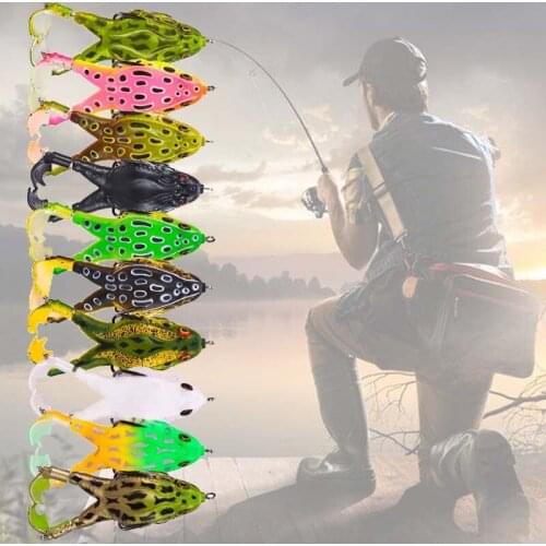 Frog Soft Bait Silicone Minnow Fishing Lure Double Propeller 750/90/100mm Artificial Crankbait Wobbler Jig Trolling Soft Lure