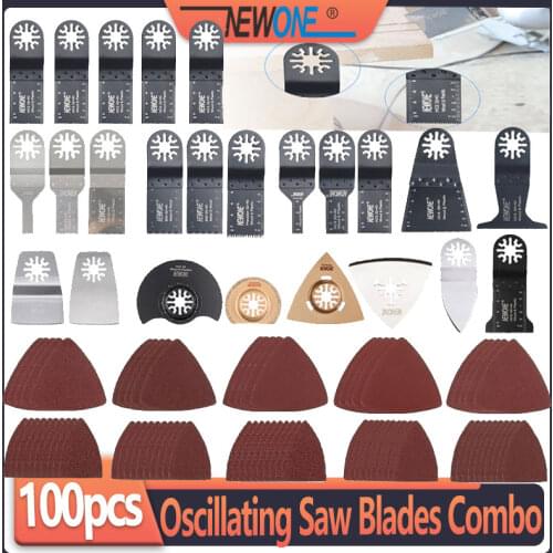 NEWONE 100pcs/set Wood Metal Plastic Oscillating Multi Tool saw blades for renovator power tools as Fein multimaster,Dremel