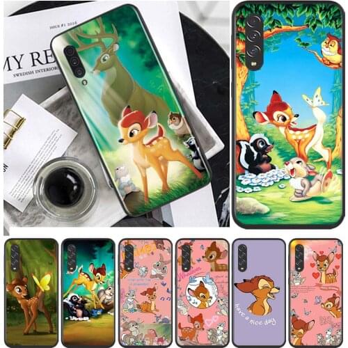 Disney Fawn Bambi for Samsung Galaxy A90 A80 A70 A60 A50 M60 M40 A20E A2Core A10S A10E Silicon Soft Black Phone Case