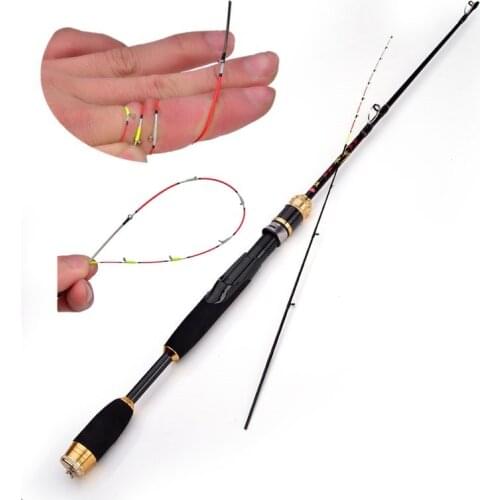 2 Sections fishing rod UL Soft elastic Semi titanium tip 1m 1.2m 1.35m 1.5m Ultralight carbon pole Winter ice trout salmon tool
