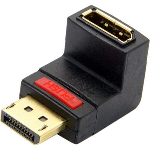 Up Down Angled 90 Degree DP DisplayPort Male to Female Extension Adapter