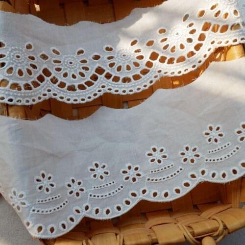 High Quality Wavy Edge Hollow Flower Cotton Embroidery Lace Handmade DIY Collar Side Cuff Stitching Accessories RS3238