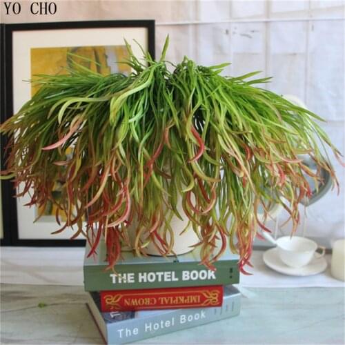 YO CHO Artificial succulents Tufting grass antlers Fleshy artificial plant Flat grass micro landscape Home Deco navidad hogar