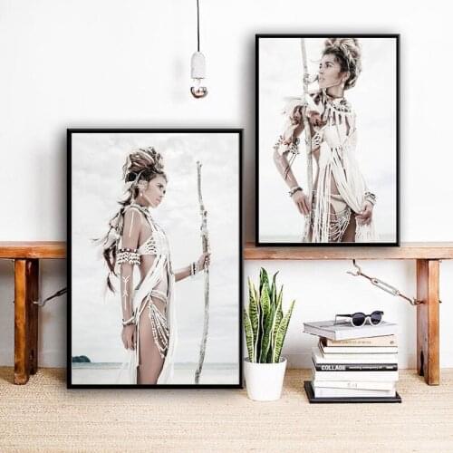 Boho Style Woman Posters And Prints Nordic Simplicity Beauty Canvas Painting Printed Wall Art Picture Room Home Decoration Mural
