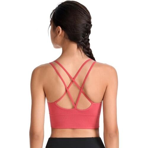 Yoga Underwear Plus Size XXL High Impact Sports Bra Top For Fitness Women Nylon Cross Straps Running Gym Workout Active Wear