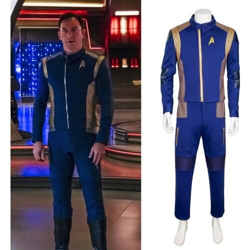 Star Costume Trek Lorca Cosplay Suit for Adult Men Jacket Pants Discovery Captain Lorca Uniform Halloween Cosplay Costumes