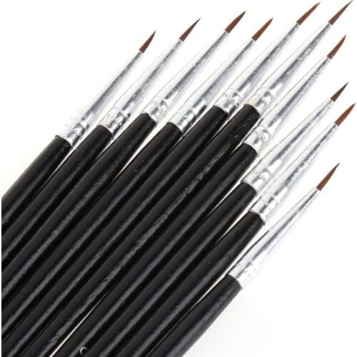 10pcs/set Nylon Hair Brush Hook Line Pen Artist Watercolor Acrylic Painting Oil Painting Brush Set Art G03 Drop ship