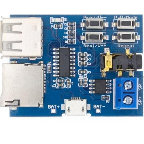 20Pcs/lot TENSTAR ROBOT TF card U disk MP3 Format decoder board module amplifier decoding audio Player