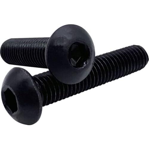 20pcs 6#-32 Allen screws round head screw mechanical bolts hex socket bolt carbon steel black color