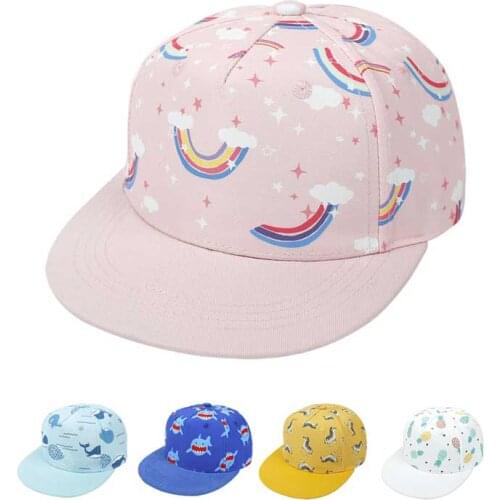 2021 New Summer Baby Sun Hat Cartoon Printed Children Outdoor Baseball Cap Boys Girls Hat Baby Sun Hat For 2-8 Years