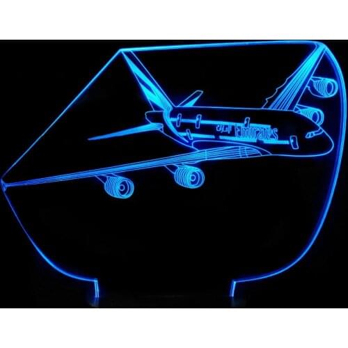 Remote Control 3D Air Plane 7 Color Lamp Aircraft Visual LED Night Lights Touch Usb Table Lamp for Home Bedroom Decoration