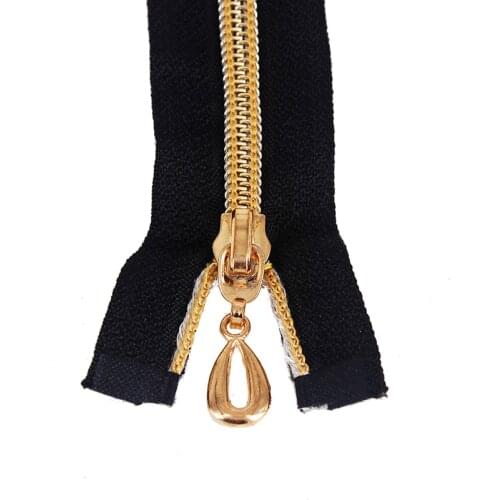 5piece Gold Tone Teeth Zipper Open-End Metal Zippers 60cm Length for Sewing Zippers Z57