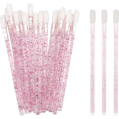 50Pcs Disposable Makeup Lip Brush Lipstick Glossy Crystal Eyelash Extension Lash Cleaner Applicators Cosmetic Women Accessories