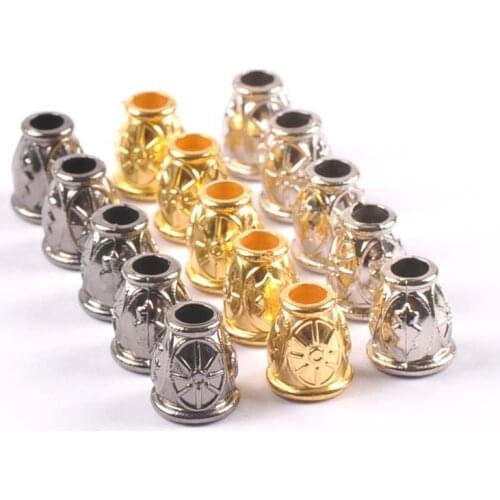 50pcs Plastic Bell Stopper Without Lid Cord Lock Ends Toggle Clip Rope for Sportswear Backpack Bags DIY Kits cp3079