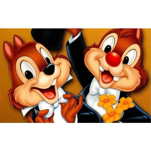 5d Full Squirrel Diamonds Embroidery Pictures Diamond Mosaic Cartoon Mickey Mouse Square Diamond Rhinestones Cross Stitch Kits