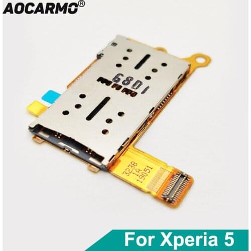 Aocarmo For Sony Xperia 5 / X5 J8210 J9210 MicroSd SD SIM Card Reader Holder Connector Flex Cable Replacement Part