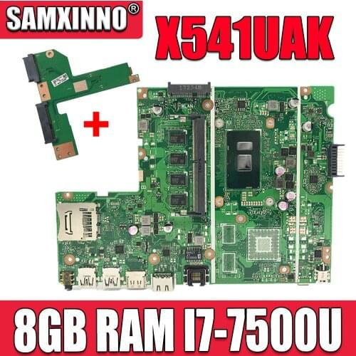 Free Board For Asus X541UA X541UAK X541UVK X541UJ X541UV X541U F541U R541U Motherboard laptop Motherboard W/ 8GB RAM I7-7500U