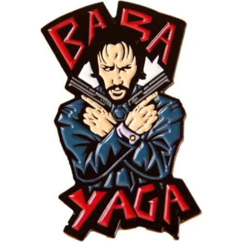 Action Movie John Wick Keanu Reeves Baba Yaga Enamel Alloy Badge Brooch Pin Clothes Lapel Backpack Bags Hat Accessories Gift