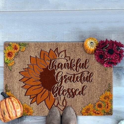 Thanksgiving Home Autumn Dwarf Front Door Door Mat Carpet Floor Mat Decoration Kitchen Living Room Pumpkin Ghost Floor Mat Rug