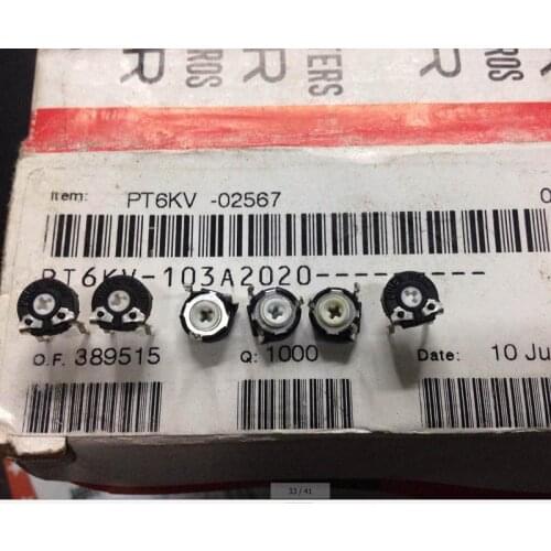5PCS/LOT Imported PIHER Spain PT6KV-103A2020 fine tuning potentiometer 10K cross hole PT06 type