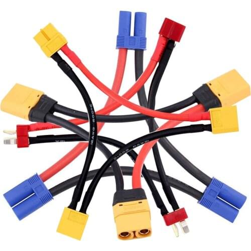 Amass T plug series cable XT60 Deans EC3 EC5 Connectors To Banana 4.0mm Silicon Wiring JST Plug Cable Lipo Battery RC Parts