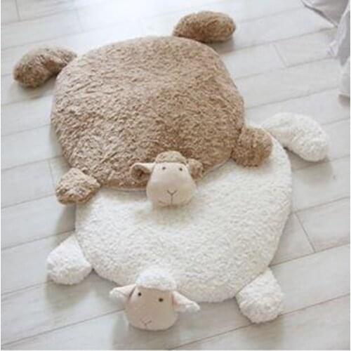 Korea Nordic style Sheep Ground Mat Plush Stuffed Cartoon Lamb Bbay Climb Mat Warm Game Playmat Dog Cat Pet Floor Mat Bed Decor