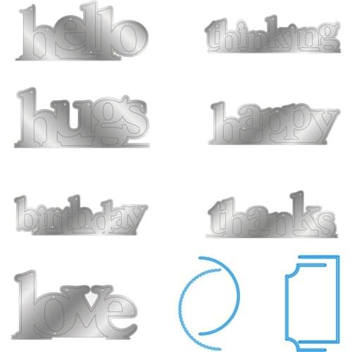 "Love" "Birthday" Words Irregular Figure Edges Frame Metal Cutting Dies New 2019 for Card Making Scrapbooking Album Embossing