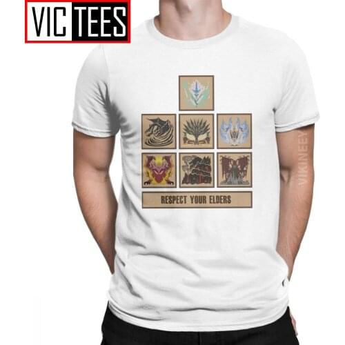 Men Monster Hunter World Elder Dragons T Shirt 100 Percent Cotton Clothes Vintage Gift Tshirt Oversized