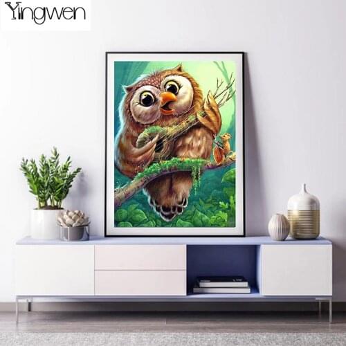NEW 5D DIY Diamond Painting Owl Duet Full Diamond Embroidery Cartoons Animal Craft Kits Rhinestones Mosaic Picture Home Decor