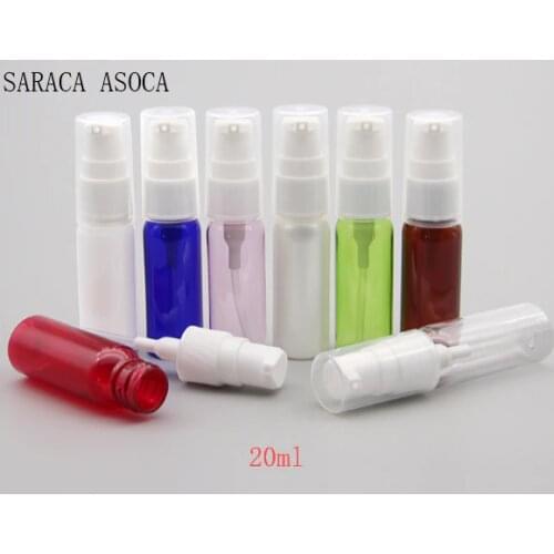 Wholesale 50pcs/lot 20ml Press Pump Head emulsion Transparent Plastic Spray Bottle Small Empty Beak Bottle