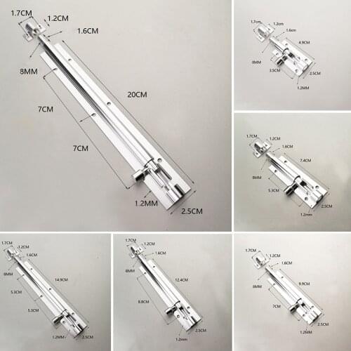 Anti-theft Door Buckle Black Silver Barrel Bolt 2/3/4/5inch Aluminum Alloy Thickened Door Latch Wooden Door Latch Home Hardware