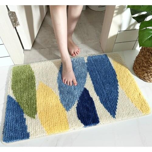 Modern and Simple Bathroom Non-slip Mats Thick Fluff Absorbent Foot Mat Home Entrance Mats Bath Rugs Shower Door Mat Carpet