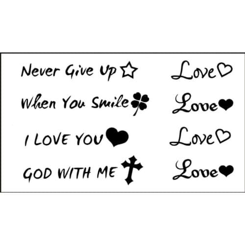 Waterproof Temporary Tattoo Sticker English letter I love you Flash Tatoo Fake Tatto Neck Wrist Foot hand For Girl Men Women